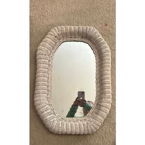 Wicker Octagon Mirror